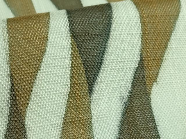 平和屋着物＊極上 夏物 九寸名古屋帯 よろけ縞 綿×化繊 逸品 DZAB0455kh5