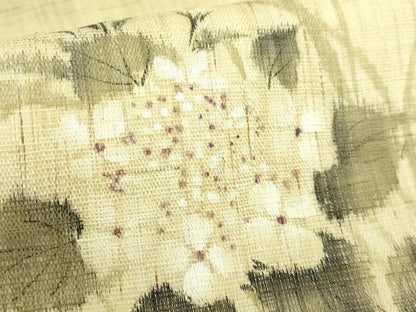 平和屋着物■極上　夏物　九寸名古屋帯　手描き　枝花文　麻　逸品　DZAB0458kh5