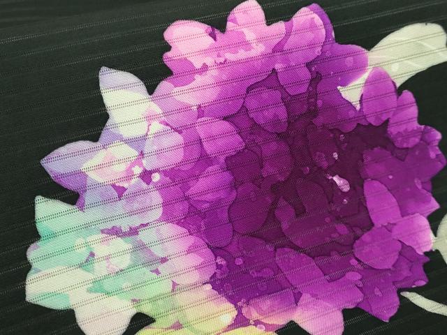 平和屋着物＊極上 夏物 絽塩瀬 九寸名古屋帯 紫陽花 黒地 逸品 DZAB0463kh5