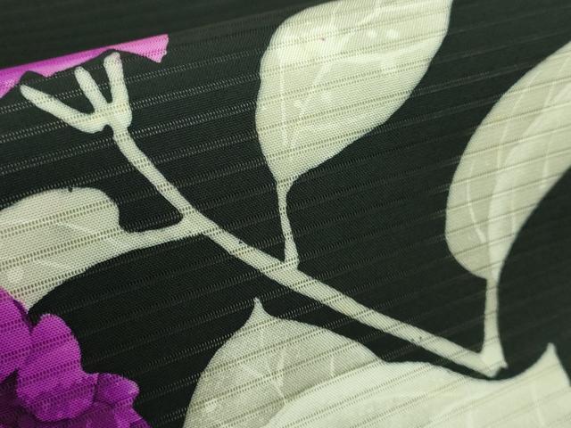 平和屋着物＊極上 夏物 絽塩瀬 九寸名古屋帯 紫陽花 黒地 逸品 DZAB0463kh5