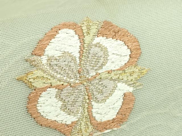 平和屋着物＊極上 夏物 九寸名古屋帯 唐織 舞花文 金糸 逸品 DZAB0465kh5