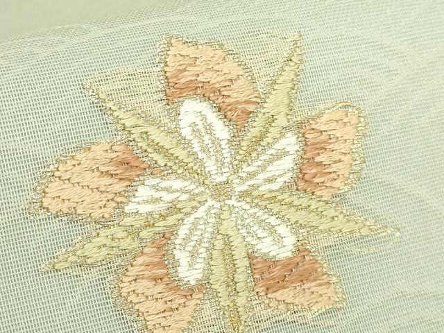 平和屋着物＊極上 夏物 九寸名古屋帯 唐織 舞花文 金糸 逸品 DZAB0465kh5