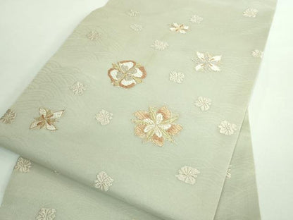 平和屋着物＊極上 夏物 九寸名古屋帯 唐織 舞花文 金糸 逸品 DZAB0465kh5