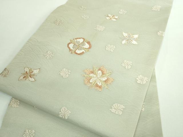 平和屋着物＊極上 夏物 九寸名古屋帯 唐織 舞花文 金糸 逸品 DZAB0465kh5