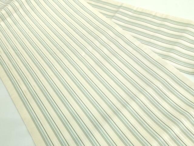 平和屋着物＊極上 夏物 本場筑前博多織 八寸名古屋帯 縞 逸品 DZAB0466kh5