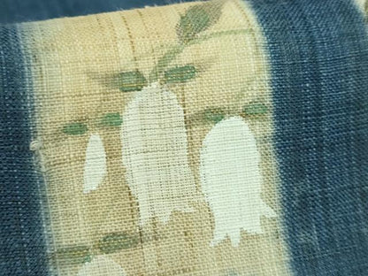 平和屋着物＊極上 夏物 洛楽人工房 国兼屋 九寸名古屋帯 枝花文 麻 逸品 DZAB0467kh5
