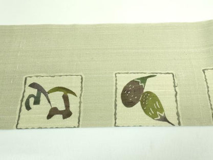 平和屋着物＊極上 夏物 九寸名古屋帯 紅型 いろは唄 成り物 逸品 DZAB0471kh5