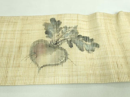 平和屋着物＊極上 夏物 九寸名古屋帯 成り物 カブ 麻 逸品 DZAB0472kh5