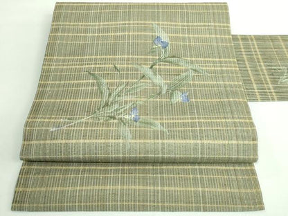 平和屋着物＊極上 夏物 九寸名古屋帯 手描き 枝花文 逸品 DZAB0478kh5