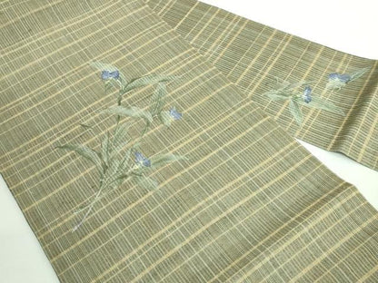 平和屋着物＊極上 夏物 九寸名古屋帯 手描き 枝花文 逸品 DZAB0478kh5