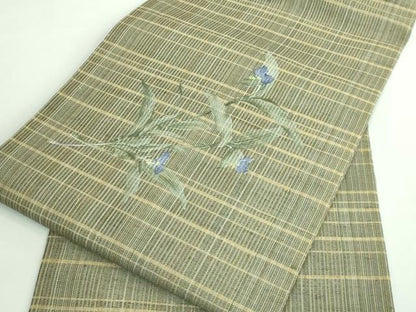 平和屋着物＊極上 夏物 九寸名古屋帯 手描き 枝花文 逸品 DZAB0478kh5
