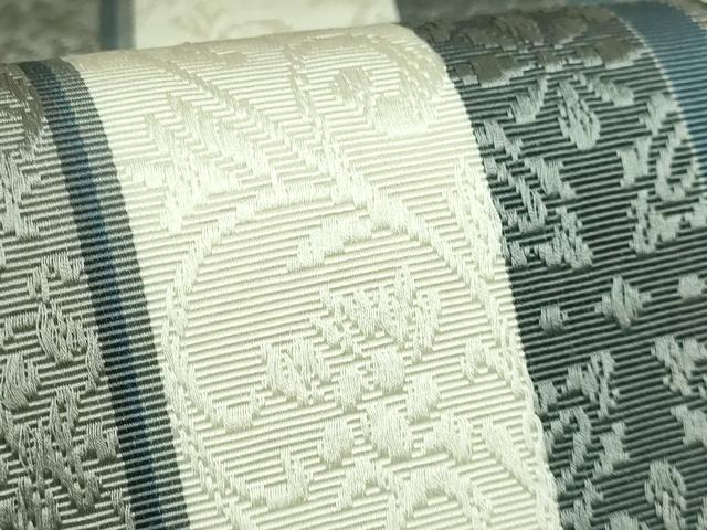 平和屋着物●極上 本場筑前博多織 八寸名古屋帯 花唐草間道 逸品 DZAB0482kh5