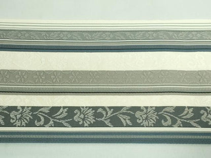 平和屋着物●極上 本場筑前博多織 八寸名古屋帯 花唐草間道 逸品 DZAB0482kh5