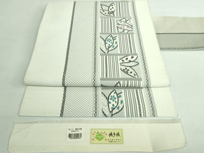 平和屋着物●極上 本場筑前博多織 八寸名古屋帯 舞桜間道 証紙付き 逸品 DZAB0486kh5