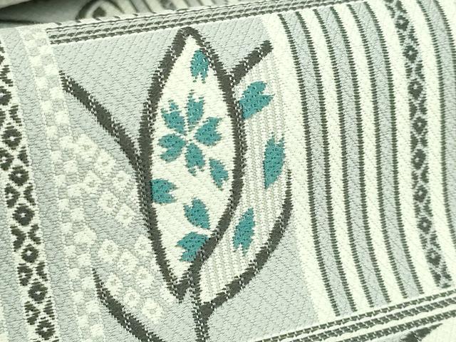 平和屋着物●極上 本場筑前博多織 八寸名古屋帯 舞桜間道 証紙付き 逸品 DZAB0486kh5