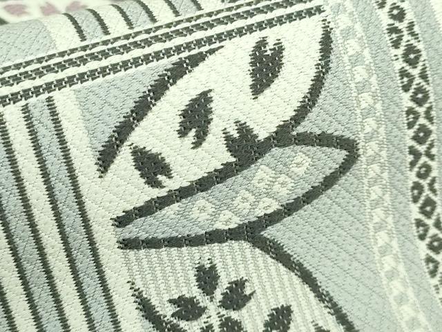 平和屋着物●極上 本場筑前博多織 八寸名古屋帯 舞桜間道 証紙付き 逸品 DZAB0486kh5