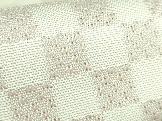 平和屋着物■極上　夏物　本場筑前博多織　大倉織物　八寸名古屋帯　市松文様　博多金ラベル　証紙付き　逸品　DZAB0487kh5