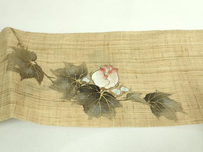 平和屋着物＊極上 夏物 染色作家 桐山紫香 手描き 八寸名古屋帯 枝花文 金彩 逸品 DZAB0496kh5