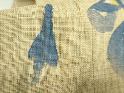 平和屋着物＊極上 夏物 染色作家 桐山紫香 手描き 九寸名古屋帯 杜若 麻 金彩 逸品 DZAB0497kh5