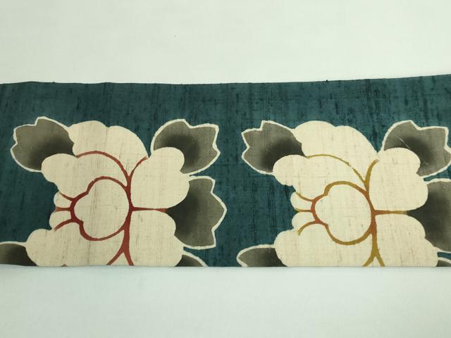 専用帯4754●人間国宝 芹沢銈介の一番弟子 下平清人 型絵染 高級正絹名古屋帯 平和屋本店□極上 人間国宝 芹沢圭介一番弟子 下平清人 九