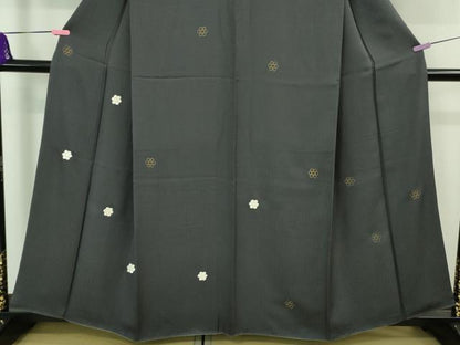 平和屋本店■極上　京都染織メーカー・貴久樹謹製　お召　金彩刺繍　附下調柄取り　青褐色地　ほていや扱い　証紙付き　逸品　DZAB0575kh5