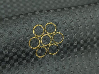 平和屋本店■極上　京都染織メーカー・貴久樹謹製　お召　金彩刺繍　附下調柄取り　青褐色地　ほていや扱い　証紙付き　逸品　DZAB0575kh5