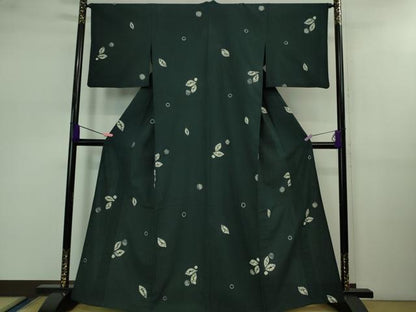 平和屋着物■極上 越後片貝木綿 紺仁工房 片貝木綿 単衣 染め絞り 百入茶色地　小千谷織物謹製　やまと誂製　証紙付き　逸品　DZAB0579kh5