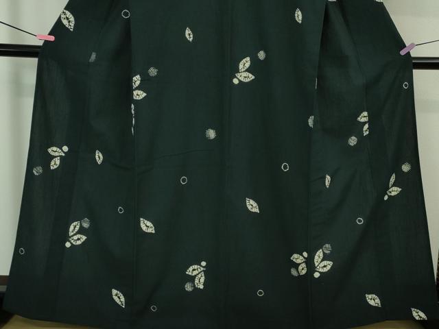 平和屋着物■極上 越後片貝木綿 紺仁工房 片貝木綿 単衣 染め絞り 百入茶色地　小千谷織物謹製　やまと誂製　証紙付き　逸品　DZAB0579kh5