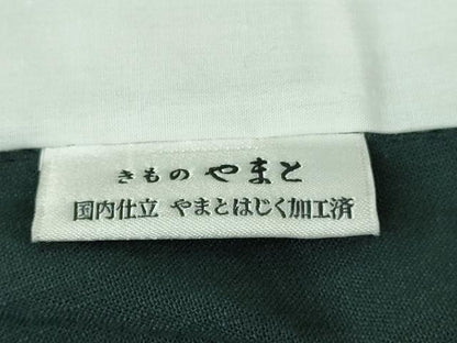 平和屋着物■極上 越後片貝木綿 紺仁工房 片貝木綿 単衣 染め絞り 百入茶色地　小千谷織物謹製　やまと誂製　証紙付き　逸品　DZAB0579kh5