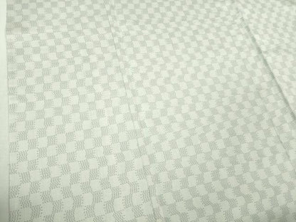 平和屋着物■極上　本場大島紬　白大島　単衣　市松文様　逸品　DZAB0584kh5