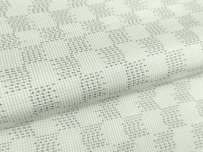 平和屋着物■極上　本場大島紬　白大島　単衣　市松文様　逸品　DZAB0584kh5