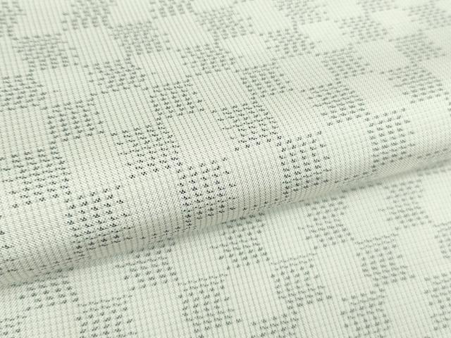 平和屋着物■極上　本場大島紬　白大島　単衣　市松文様　逸品　DZAB0584kh5
