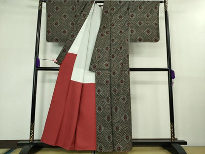 平和屋着物●希少 本場大島紬 龍郷絣 逸品 未使用 DZAB0586kh5