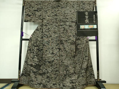 平和屋本店■極上　白泥染の第一人者・絣の魔術師　恵積五郎　本場大島紬　恵大島織物謹製　京百撰　証紙付き　逸品　DZAB0587kh5