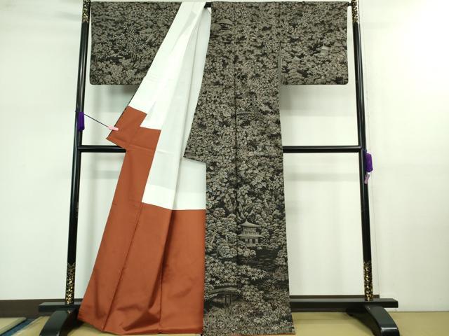 平和屋本店■極上　白泥染の第一人者・絣の魔術師　恵積五郎　本場大島紬　恵大島織物謹製　京百撰　証紙付き　逸品　DZAB0587kh5