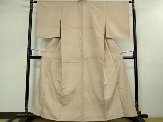 平和屋着物▽極上 染司よしおか 五代目 吉岡幸雄 紬 単衣 色無地 洗柿色 逸品 DZAB0597kh5