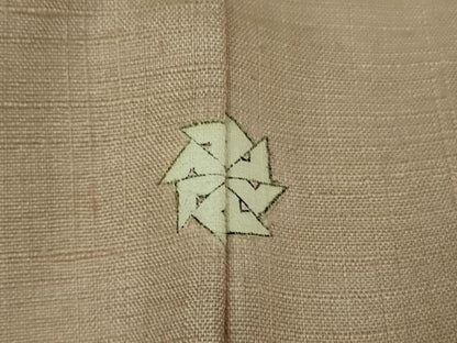 平和屋着物▽極上 染司よしおか 五代目 吉岡幸雄 紬 単衣 色無地 洗柿色 逸品 DZAB0597kh5