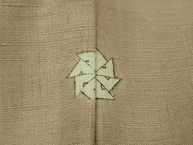 平和屋着物▽極上 染司よしおか 五代目 吉岡幸雄 紬 単衣 色無地 洗柿色 逸品 DZAB0597kh5