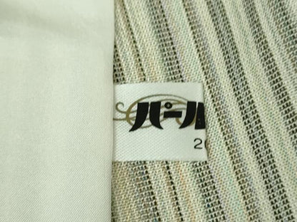 平和屋着物▽極上 本塩沢 やまだ織 単衣 縞 逸品 未使用 DZAB0601kh5