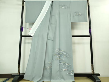 平和屋着物▽極上 洗える最高級着物 ＜英＞はなぶさ謹製 訪問着 単衣 露芝 逸品 DZAB0606kh5