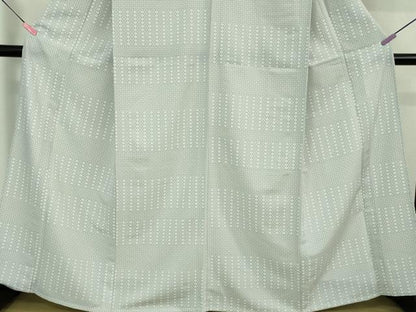 平和屋着物▽極上 森英恵・HANAE MORI 小紋 単衣 菱横段文 やまと誂製 洗える着物 逸品 未使用 DZAB0607kh5