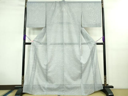 平和屋着物＊極上 夏物 訪問着 紗 芒 スモークブルー色地 逸品 DZAB0612kh5