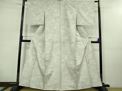 平和屋着物▽極上 本場大島紬 白大島 単衣 100亀甲 蔦の葉文 逸品 未使用 DZAB0615kh5
