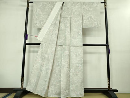 平和屋着物▽極上 本場大島紬 白大島 単衣 100亀甲 蔦の葉文 逸品 未使用 DZAB0615kh5