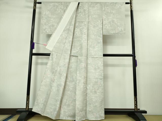 平和屋着物▽極上 本場大島紬 白大島 単衣 100亀甲 蔦の葉文 逸品 未使用 DZAB0615kh5