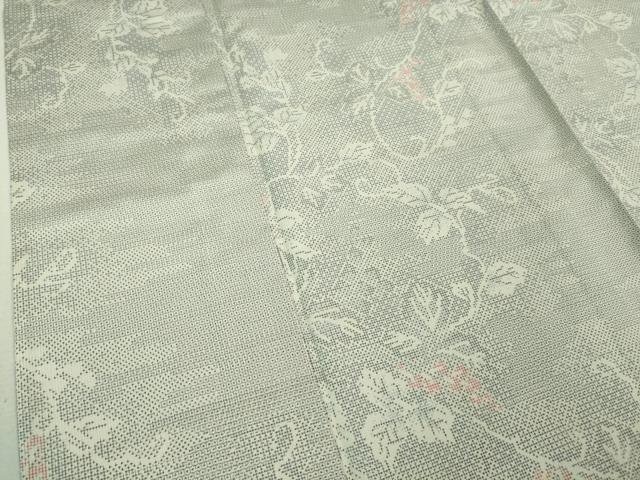 平和屋着物▽極上 本場大島紬 白大島 単衣 100亀甲 蔦の葉文 逸品 未使用 DZAB0615kh5