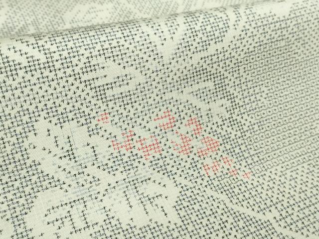 平和屋着物▽極上 本場大島紬 白大島 単衣 100亀甲 蔦の葉文 逸品 未使用 DZAB0615kh5