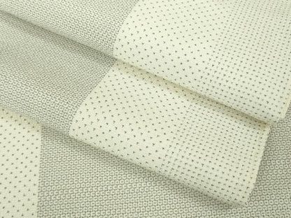 平和屋本店▽極上 本塩沢 単衣 110亀甲 間道 逸品 未使用 DZAB0621kh5