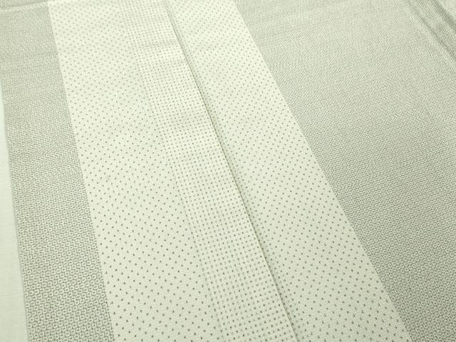 平和屋着物▽極上 本塩沢 単衣 110亀甲 間道 逸品 DZAB0622kh5