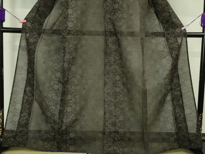 平和屋着物■極上　夏物　本場大島紬　夏大島　草花文　逸品　DZAB0623kh5